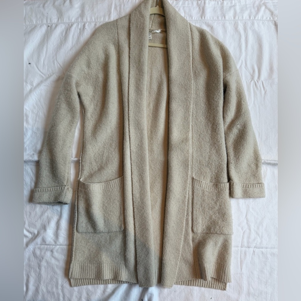 Soft Beige Wool Swearer Coat / Cardigan - Picture 2 of 9